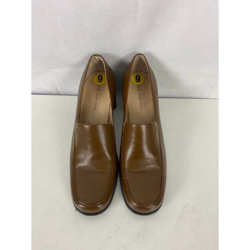 AK Anne Klein Tan Heel Loafers Women's Size 9‎